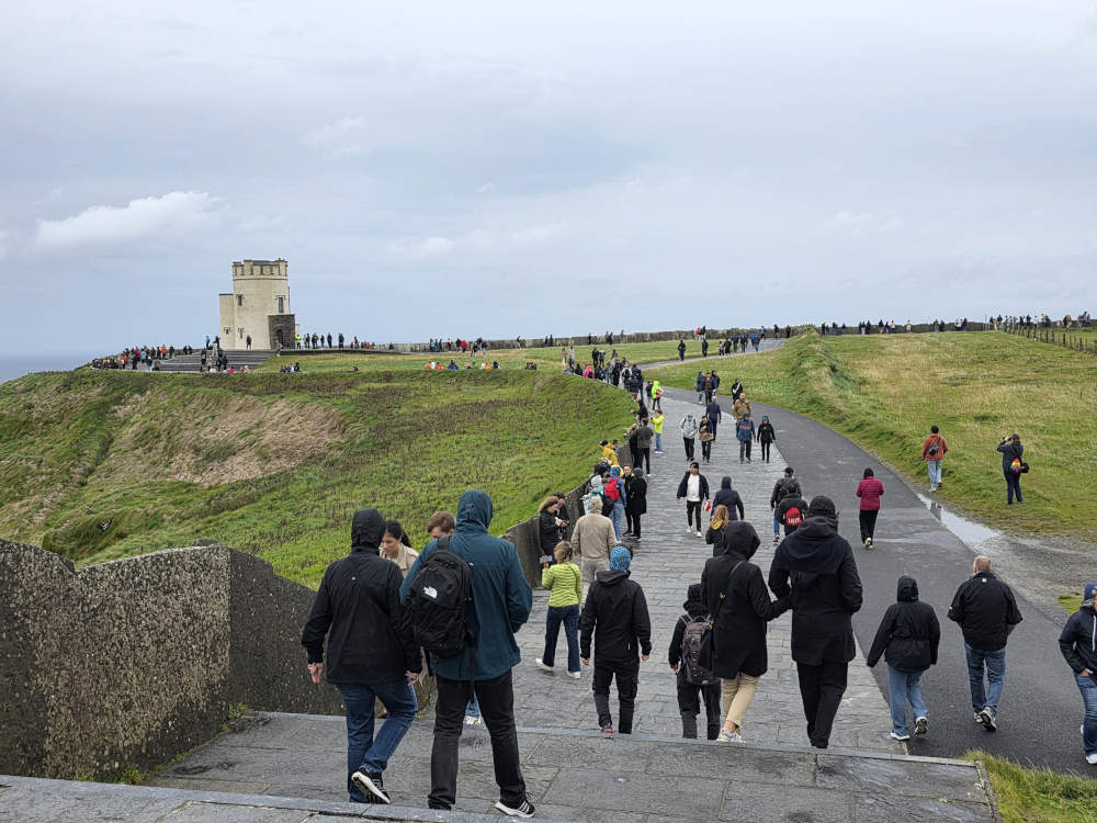 The Cliffs of Moher Trail is part steps, part gravel, part sand