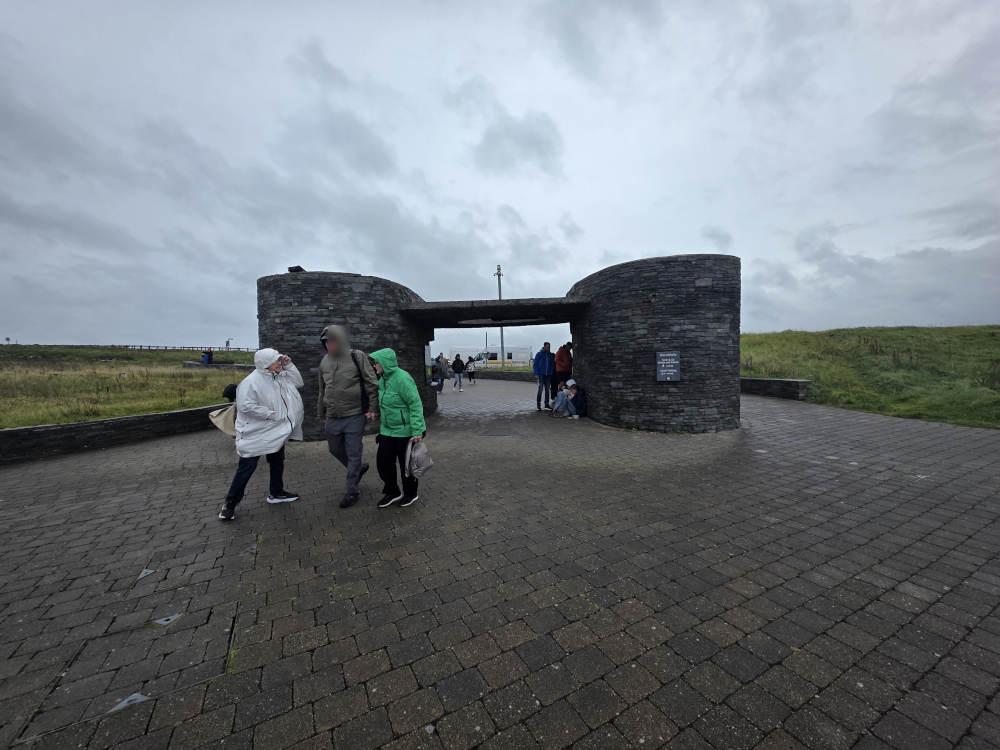 The Entrance to Cliffs of Moher. To the right is the snack shop and to the left meditation room.