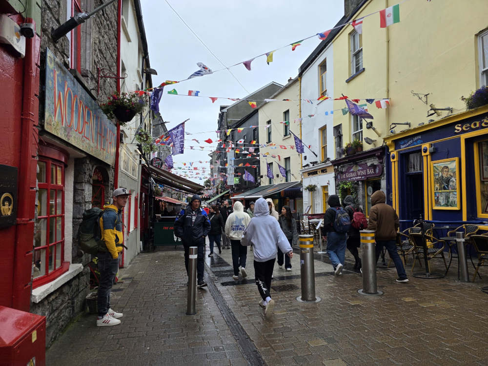 Wet, windy but lively Galway, Ireland